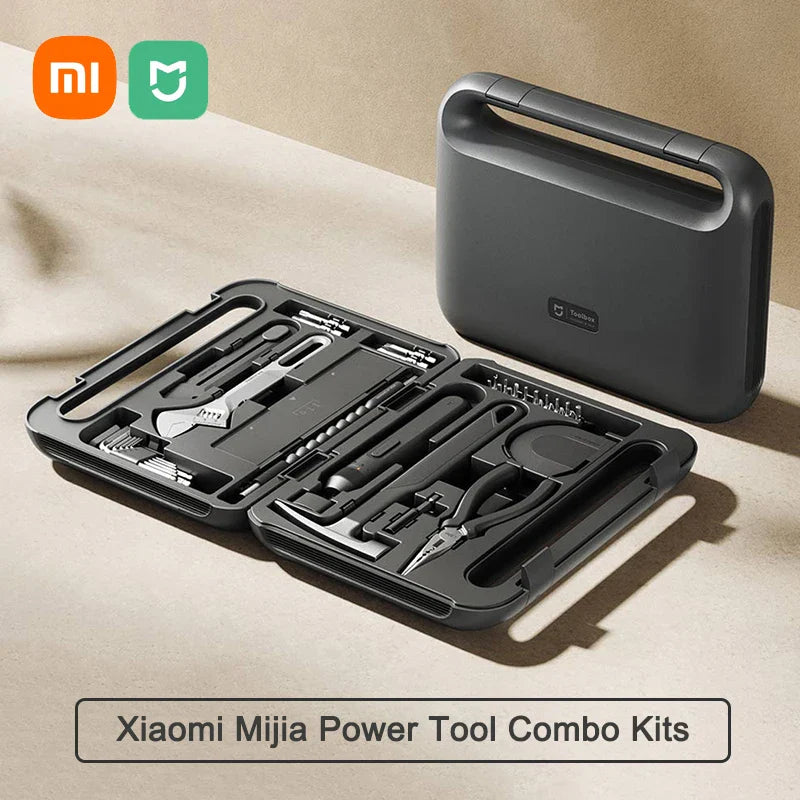 34-Piece Electric Screwdriver Power Tool Combo Kit – Tape Measure, Pliers, Wrench & Storage Case for Home DIY