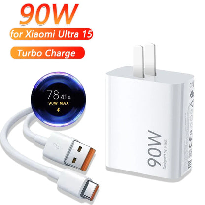 65W USB Quick Charger with USB-A to USB-C Fast Charging Cable – PD/QC Compatible, UL CE EMC Certified