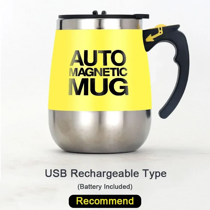 New Self Stirring Coffee Mug USB Rechargeable Stainless Steel Auto Mixing Blender Cup for Home Office Christmas Birthday Gift
