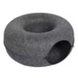 2-in-1 Felt Donut Cat Bed & Tunnel — Foldable Felt Nest with Breather Hole — M 50x50x20 cm (19.7x19.7x7.9 in) / L 60x60x28 cm (23.6x23.6x11.0 in)