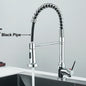 Pull-Down Single-Handle Kitchen Faucet Deck-Mounted Hot and Cold Tap — Matte Black, Brushed Nickel, Chrome