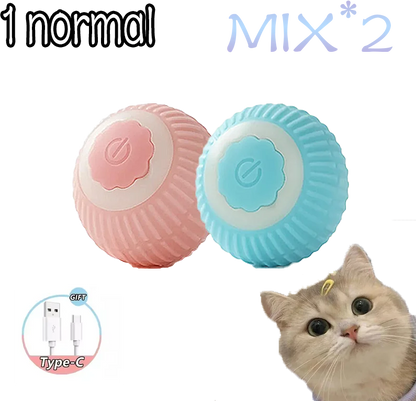 Automatic Rolling Ball Cat Toy – USB-C Rechargeable Interactive Silicone Magic Ball, Prey-Simulating Training Toy for Cats