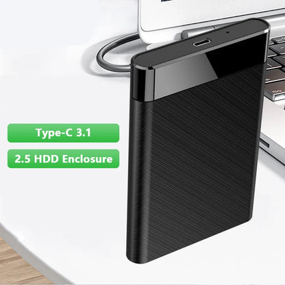 2.5-Inch Tool-Free USB 3.1 Type-C SSD/HDD Enclosure Portable SATA External Drive Case