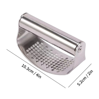 Manual Stainless Steel Garlic Press - Ginger Crusher & Mincer for Kitchen