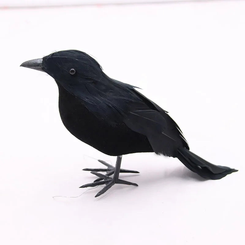 Artificial Crow Halloween Decoration, Feather Prop