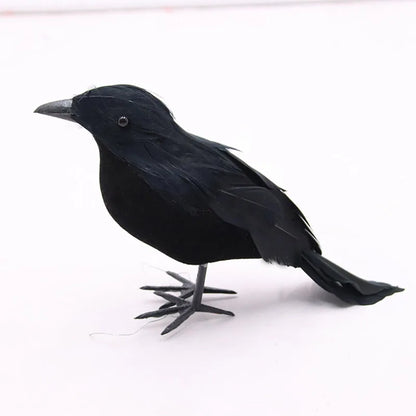 Artificial Crow Halloween Decoration, Feather Prop