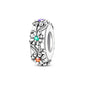 100% 925 Sterling Silver Rainbow Zircon Butterfly Dragon Silicone Stopper Charms - Colorful Beads for DIY Bracelets, Customizable Jewelry for All Occasions