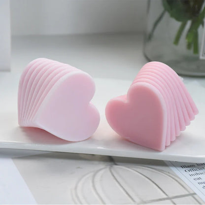 3D Rotating Stacking Heart Silicone Mold for Candle, Soap & Resin DIY Crafts