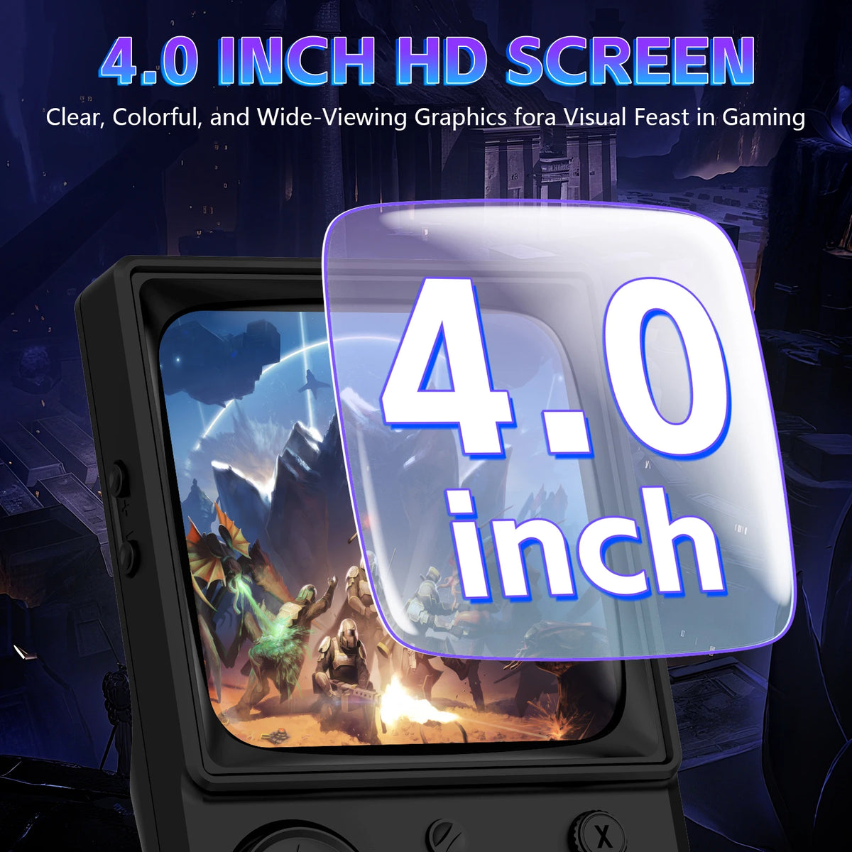 AISLPC RG40 MAX Retro Handheld Game Console - Hall Effect Joysticks, 22000+ Games, 4.0" IPS, EmuELEC, Wi-Fi, 64/128GB