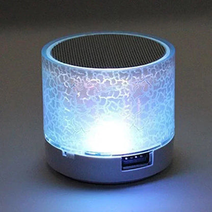 Mini Bluetooth Speaker with LED Light, USB & SD Card — Portable Wireless Speaker with Deep Bass for Phone & PC