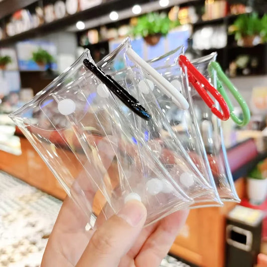 Clear PVC Mini Coin Purse - Transparent Wallet Pouch for Women and Kids, Key Lipstick Earphone Storage