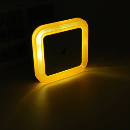 LED Sensor Night Light with EU Plug - Auto On/Off 360° Blue Nightlight for Bedroom, Nursery & Kids