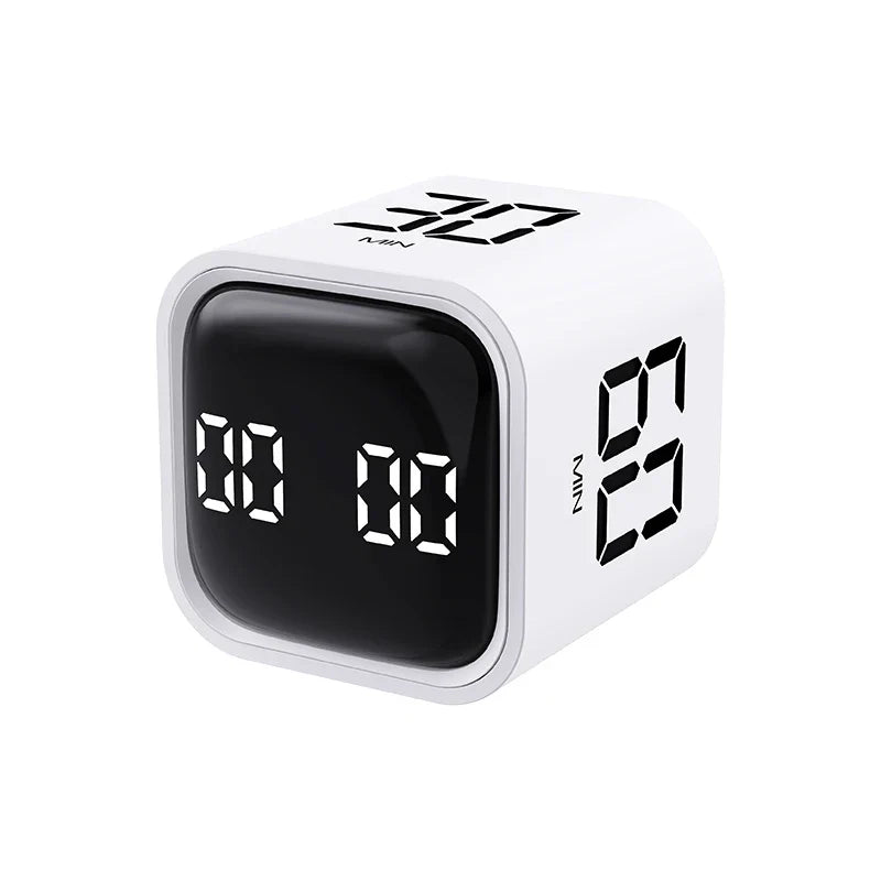 Gravity Flip Digital Timer with Silent Vibration and Sound Alarm, Adjustable 5–60 Minute Countdown for Cooking, Study & Work