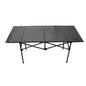 47.2in (120cm) Portable Roll-Up Folding Camping Table - Carbon Steel Outdoor Picnic Table with Storage Basket & Carry Bag, Black