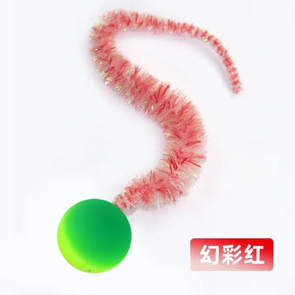 Interactive Cat Toy Colorful Bouncing Caterpillar Teaser Ball for Indoor Cats