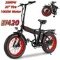 Adult Electric Fat Tire Bike 26-inch (66 cm), 1000W Motor (up to 1500W peak), 34 MPH (55 km/h), 60‑Mile Range, 4.0-inch Tires