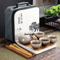 Portable Chinese Kung Fu Travel Tea Set with Carrying Bag & Gaiwan