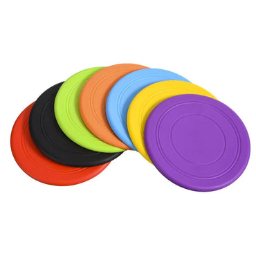 7-Color Silicone Flying Disc Dog & Cat Toy – 7" (17.8 cm) Chew-Resistant Interactive Toy for Puppy Training & Fetch