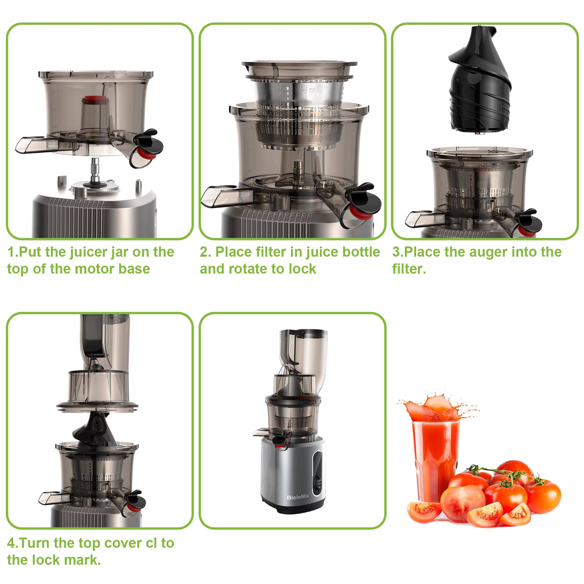 BioloMix HH-916I Cold Press Juicer, 200W