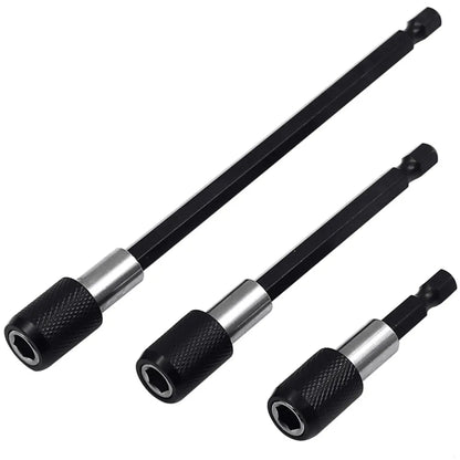 1/4-Inch (6.35mm) Hex Quick-Release Screwdriver Extension Rods 3-Pack 60/100/150mm