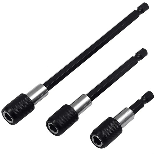 1/4-Inch (6.35mm) Hex Quick-Release Screwdriver Extension Rods 3-Pack 60/100/150mm