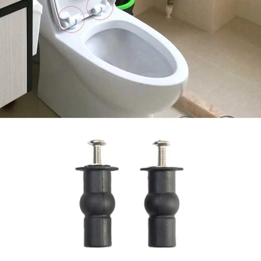 2-Pack Top-Fix Toilet Seat Hinge Repair Kit – Expansion Screws & Rubber Well Nuts (48 x 4.6 mm / 1.89 x 0.18 in, 40 mm / 1.57 in)