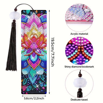 8-Piece Floral Diamond Painting Bookmark Craft Kit