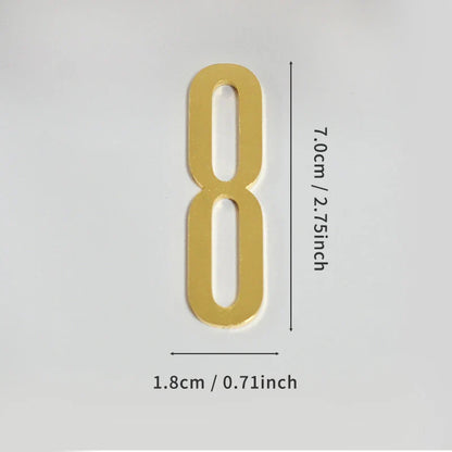 Golden Door Number with Magnets 7cm Metal House Number Apartment Door Number for Outdoor Hotel Home Mailbox Label