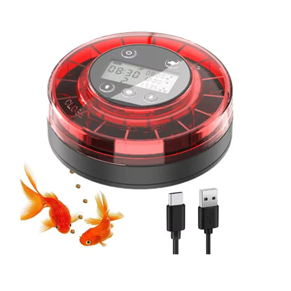 Automatic Aquarium Fish Feeder – USB Rechargeable Food Dispenser with Timer & LCD, 200g (7.1 oz)