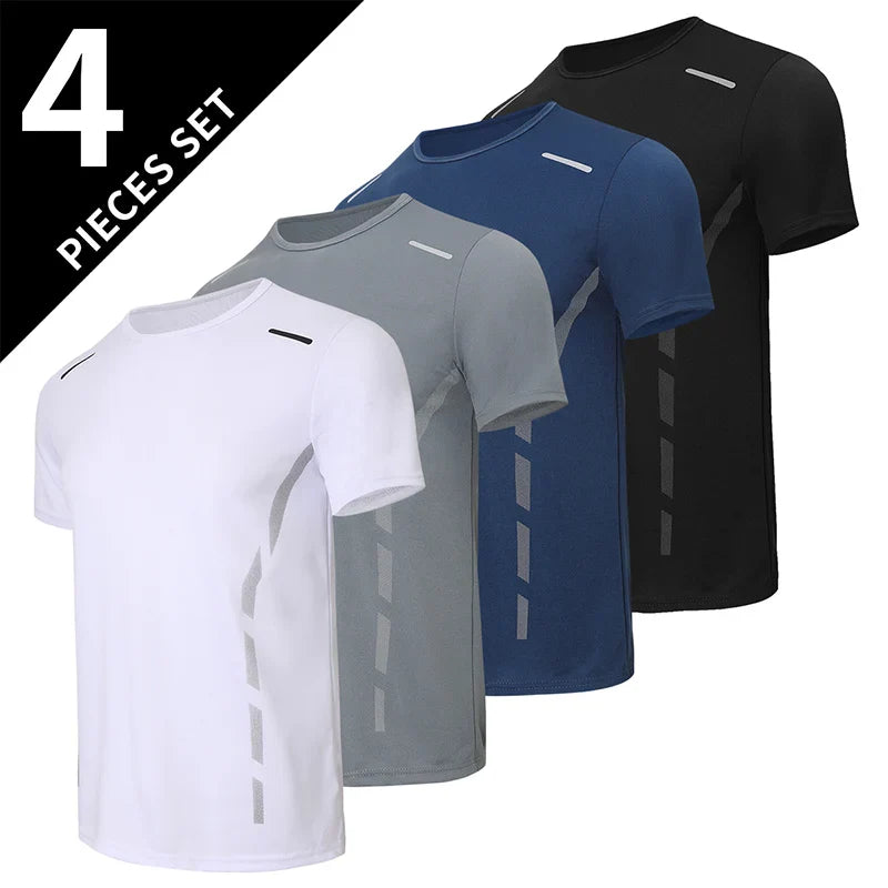 Men's Gradient Quick-Dry Sports T-Shirt Short Sleeve - Running & Fitness Casual Tee
