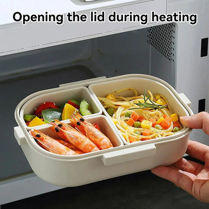 3-Compartment 800ml Lunch Box – Portable Microwaveable Bento Container