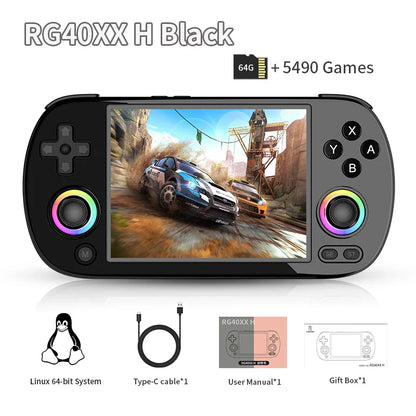 4.0-Inch IPS Retro Handheld Game Console — Linux 64‑Bit, 64GB Storage, 3200mAh Battery, 5000+ Games
