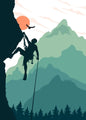 Abstract Rock Climbing Adventure Posters and Prints Canvas Painting Mountain Sun Wall Art Pictures for Living Room Home Decor
