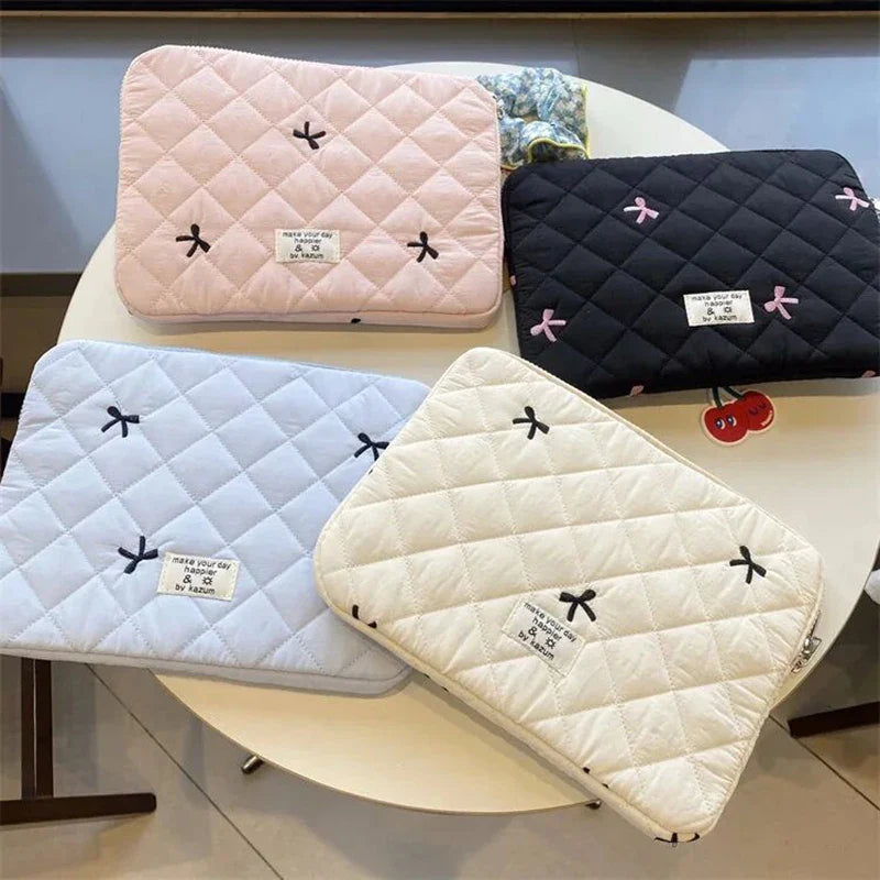 Floral Laptop & Tablet Sleeve 13–16 Inch — Soft Polyester Zipper Pouch