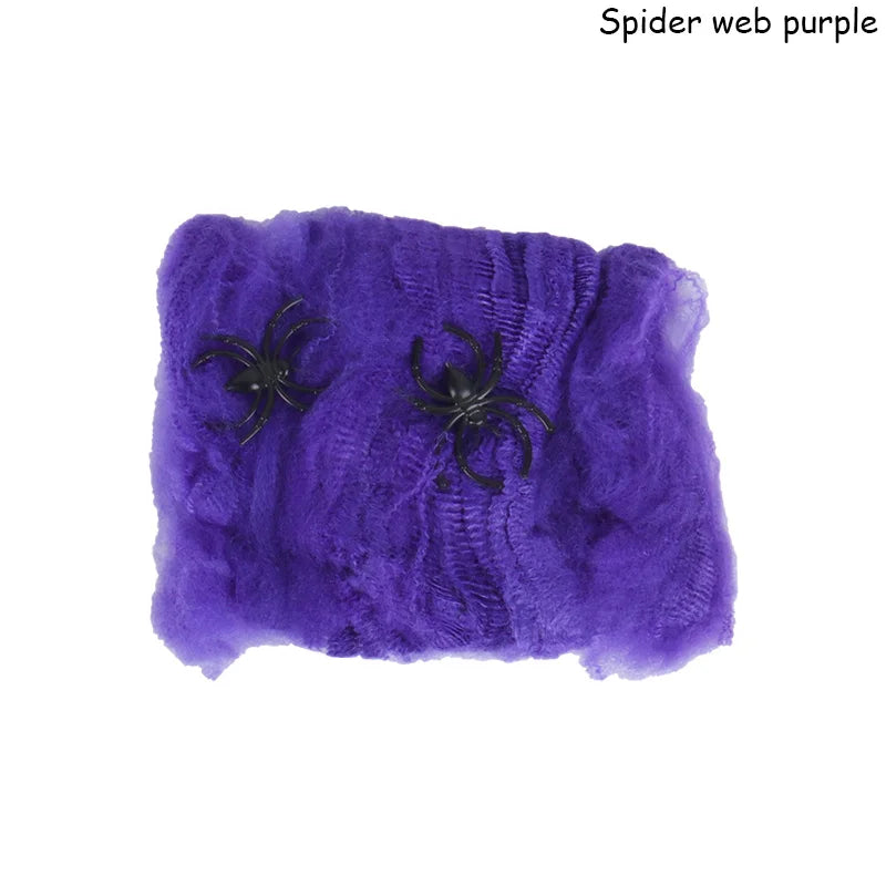 Halloween Artificial Spider Web Stretchy Cobweb Decoration – Cotton Cobweb for Haunted House, Bar & Party Props – 5 Colors, 20g or 40g