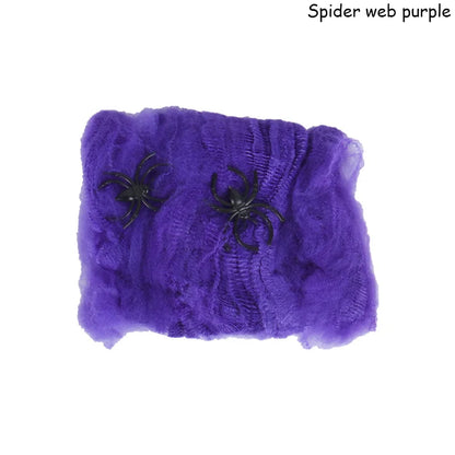 Halloween Artificial Spider Web Stretchy Cobweb Decoration – Cotton Cobweb for Haunted House, Bar & Party Props – 5 Colors, 20g or 40g