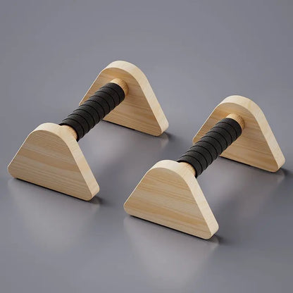 Solid Beech Wood Foldable Push-Up & Dip Stand — Portable Russian Parallel Bars for Home Gym Strength Training
