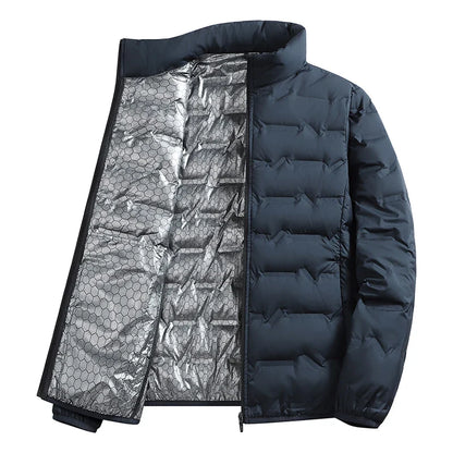 Men's Winter Down Jacket Warm Windproof Hiking Coat Thickened Casual Stand Collar Outerwear