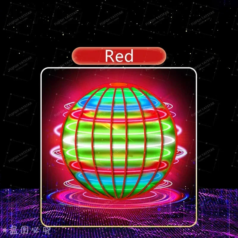 Hand-Controlled LED Flying Spinner Hover Ball 3.7 in (9.5 cm) — Indoor & Outdoor Kids Toy