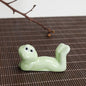 Creative Ceramic Chopstick Holder Funny Frog Cutlery Stand Spoon Fork Rest Tableware Restaurant Utensil Kitchen Tools Home Decor