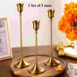3-Piece European Style Metal Candle Holders Set for Wedding Table, Home & Christmas
