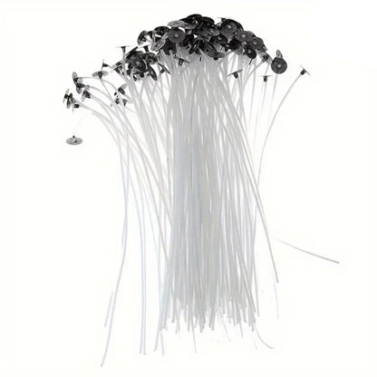 30-Pack Waxed Cotton Core Candle Wicks - Smokeless DIY Candle Wicks for Candle Making