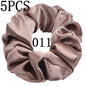 10/5 Pcs Satin Hair Scrunchies Set for Women & Girls – Soft Silk Elastic Hair Bands | Elegant Solid Color Ponytail Holders & Headwear Accessories