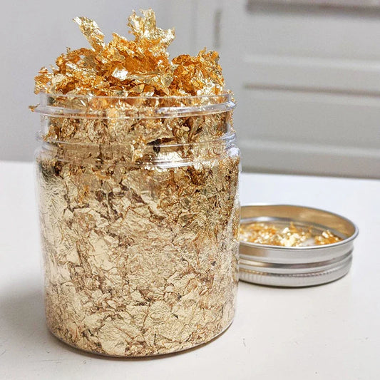 Gold Silver Bronze Irregular Aluminum Foil Flakes 3g/5g, Metallic Glitter for Epoxy Resin, Candle Making, Nail Art & DIY Crafts