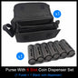 6-Slot Euro Coin Dispenser Waist Wallet – Waiter & Driver Cash Coin Holder with Zipper Pocket
