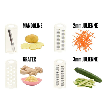 5-in-1 Vegetable & Fruit Slicer - Multifunctional Manual Grater, Cutter & Dicer for Kitchen
