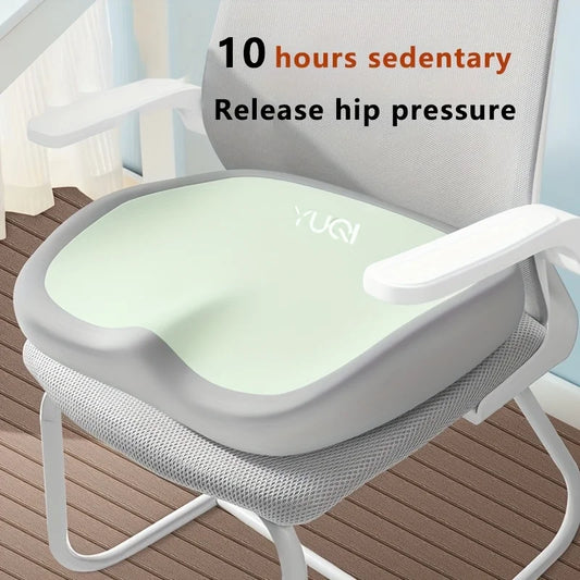 Ergonomic Memory Foam Seat Cushion – Portable Lumbar & Hip Support for Office, Car and Home with Removable Washable Cover