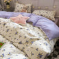 Pink Floral Brushed Microfiber Bedding Set Duvet Cover, Flat Sheet & Pillowcases (Twin/Full/Queen/King)