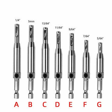 HSS Self-Centering Hinge Drill Bit for Door & Cabinet 1pc 5/64–1/4 in (2.0–6.3 mm) Wood Reaming & Countersink Tool