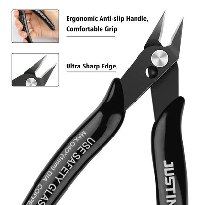 2-Pack Mini Flush Cutting Pliers – Precision Diagonal Wire Cutters for Electrical & Metal Work, Left-Handed